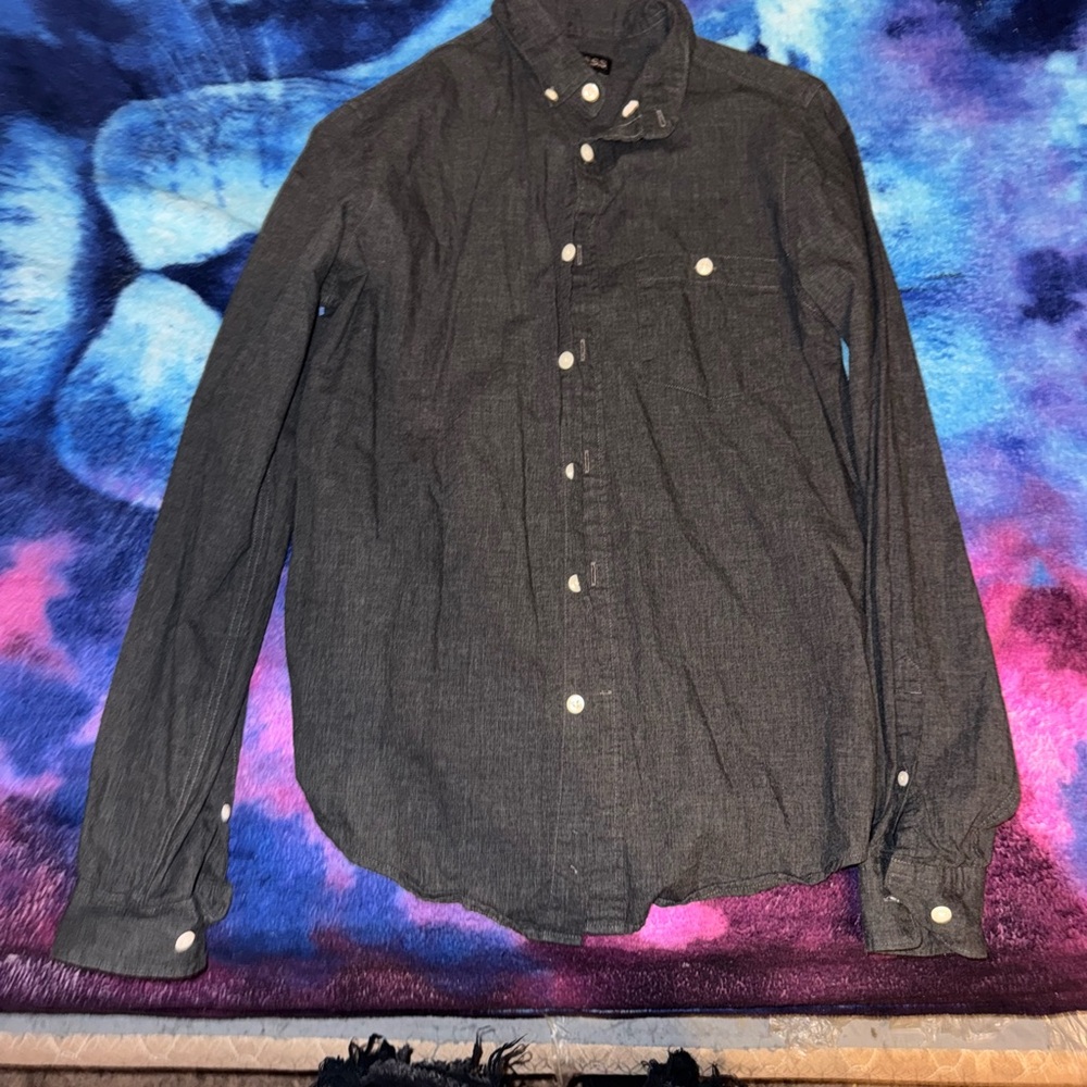 Classic Charcoal Button-Down Shirt for Men